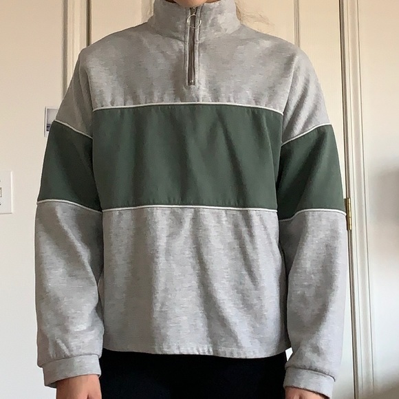 THRIFTED Mixed Threads quarter zip up sweater - Picture 2 of 4